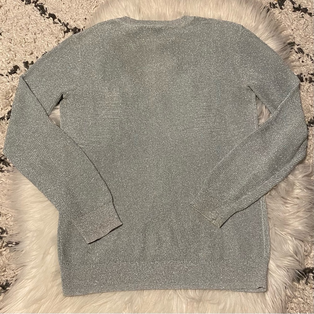 REISS Estee Metallic Vneck Sweater - Picture 6 of 8